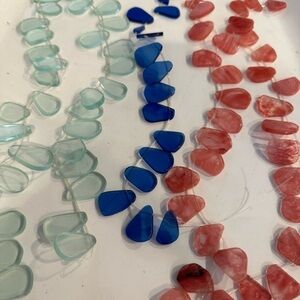 5 strands of multi colored glass beads